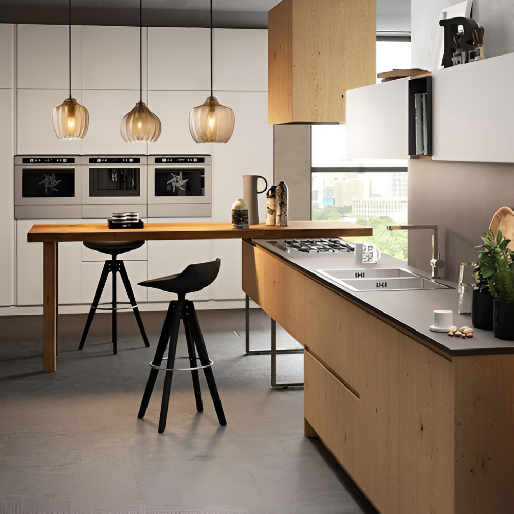 ZigLume Pendelleuchte - Vintage Schwarz Braun Geripptes Glas Hängelampe