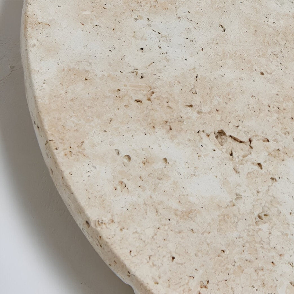 Zirkuläre Travertin Wandleuchte - Japanische Stil Wandlampe für Ambientebeleuchtung