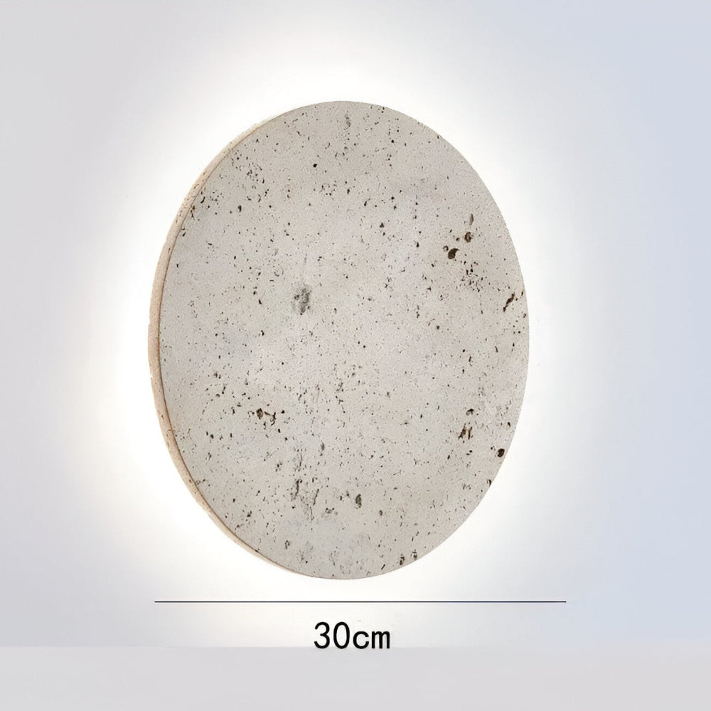 Zirkuläre Travertin Wandleuchte - Japanische Stil Wandlampe für Ambientebeleuchtung