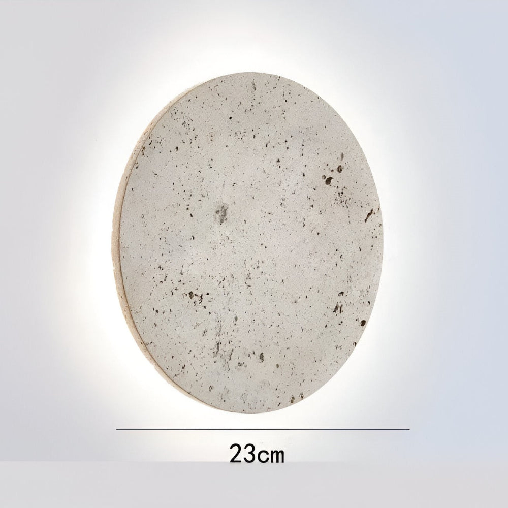 Zirkuläre Travertin Wandleuchte - Japanische Stil Wandlampe für Ambientebeleuchtung