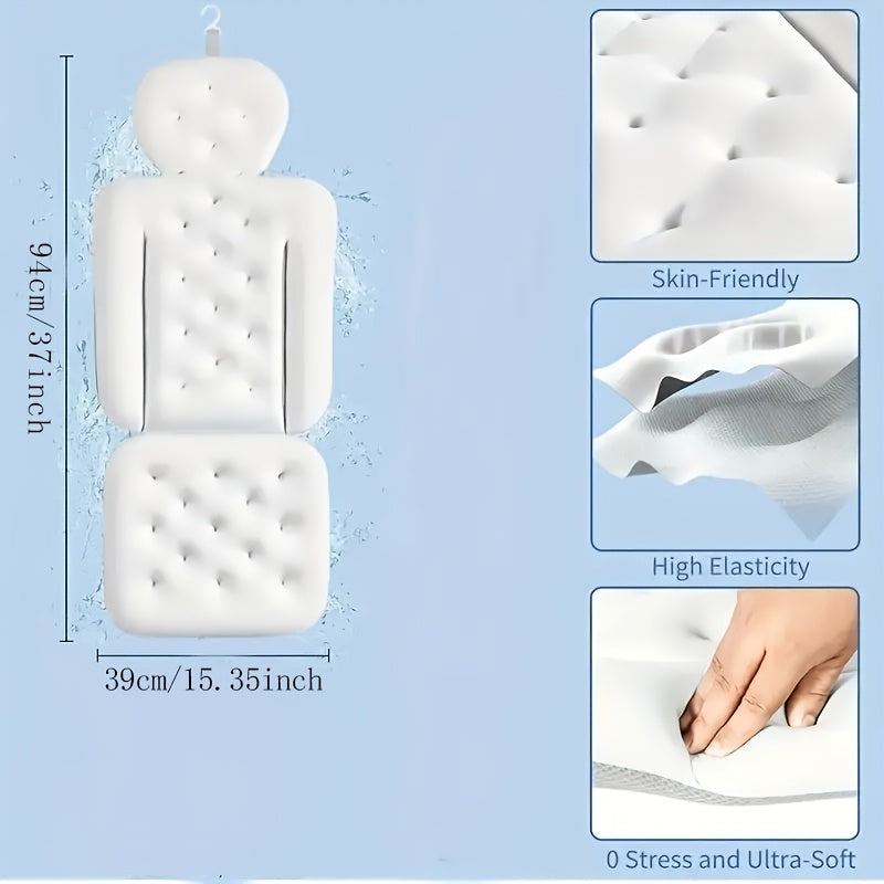 Badewannenkissen mit Nackenstütze – Ergonomisches Badepolster mit Armlehnen für Badewanne, Spa & Entspannung