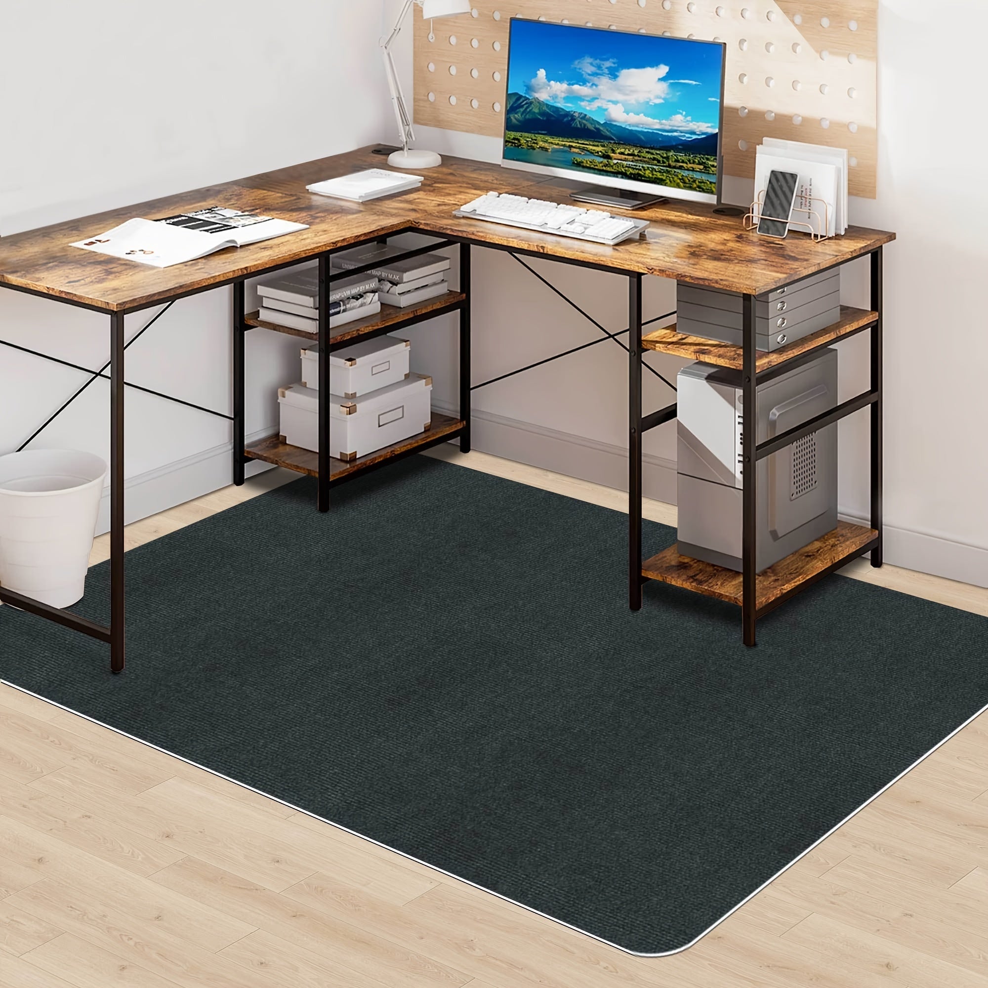 Bürostuhlunterlage für Hartböden – Große Zuschneidbare Bodenschutzmatte für Schreibtisch, Büro & Homeoffice
