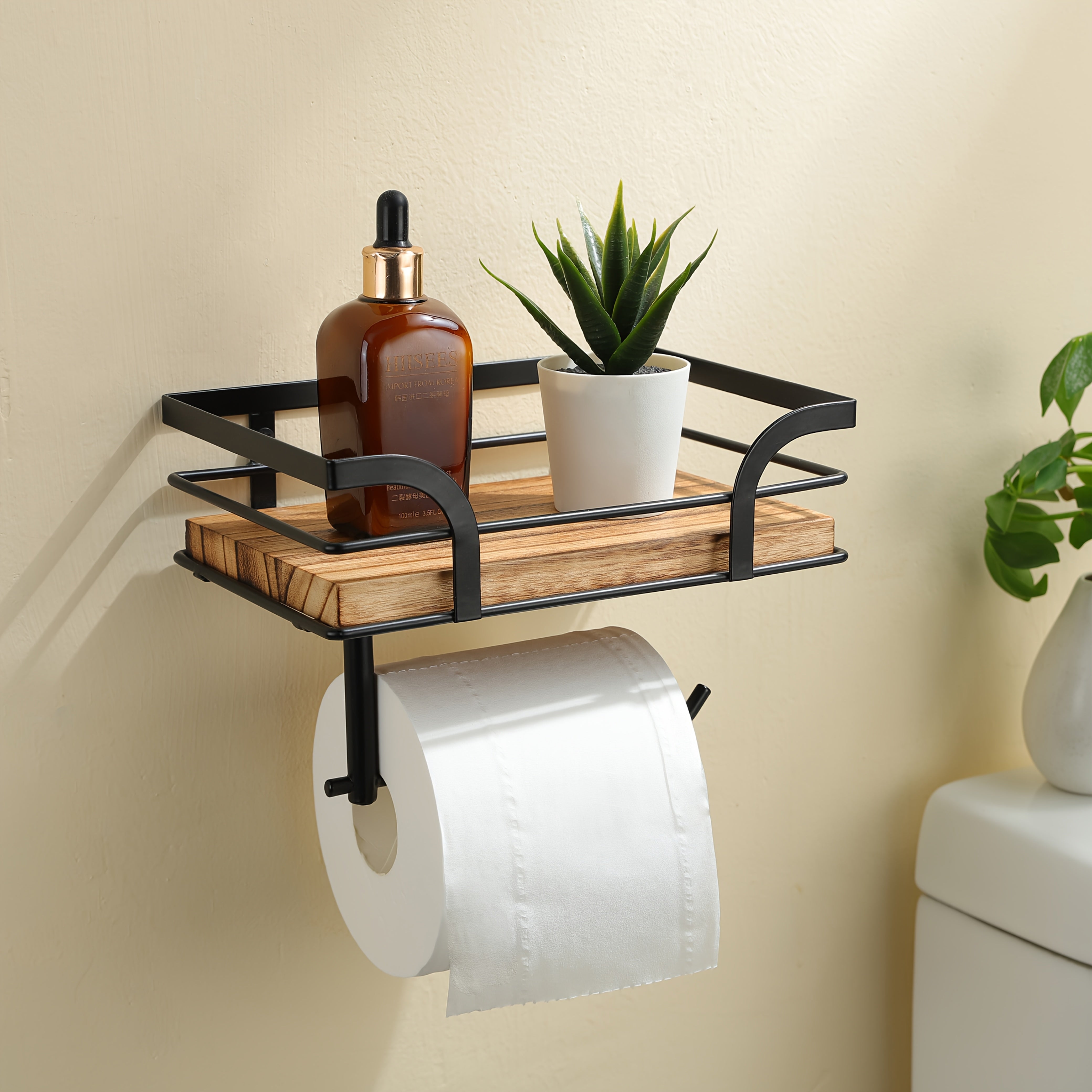 Stylischer Wandmontierter Badezimmer-Handtuchhalter – Moderner und platzsparender Toilettenpapierhalter mit Platz für Ersatzrollen