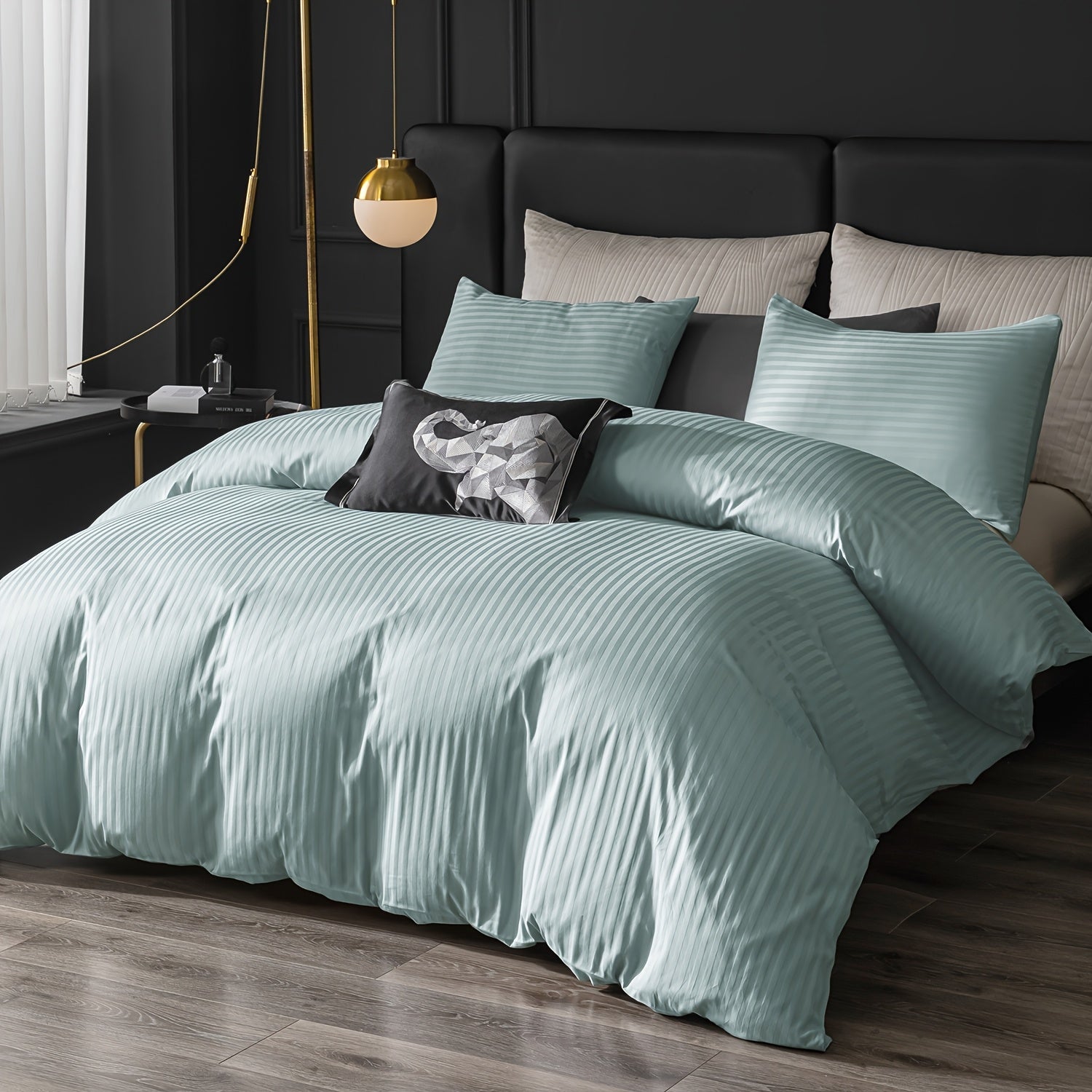 Satin Bettbezug 100% 300T – Weicher Atmungsaktiver Deckenbezug mit Streifenmuster für Schlafzimmer