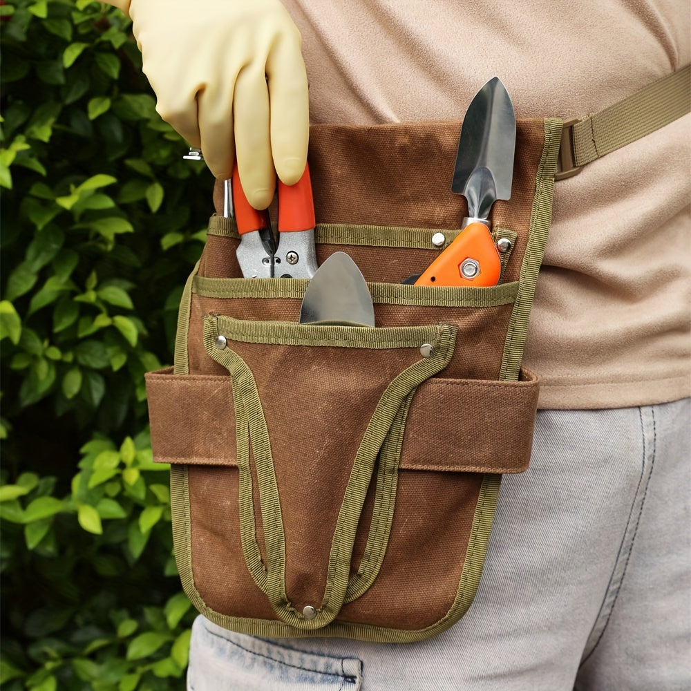 Garten Werkzeuggürtel mit Taschen – Tragbare Werkzeugtasche für Gartenarbeit, Pflanzenpflege & Outdoor