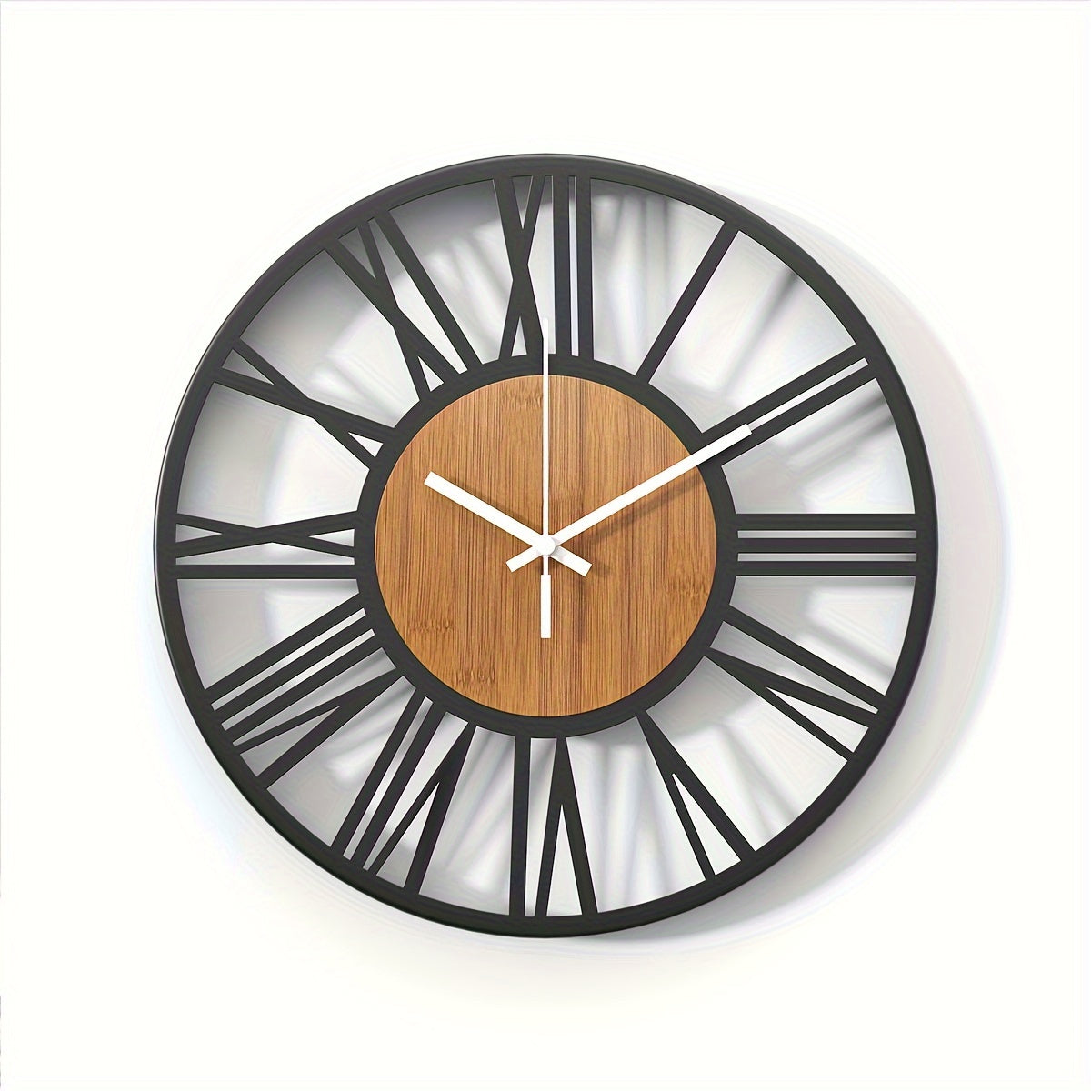 Vintage Wanduhr mit Römischen Zahlen – Geräuschlose Runde Dekouhr für Wohnzimmer, Schlafzimmer & Büro
