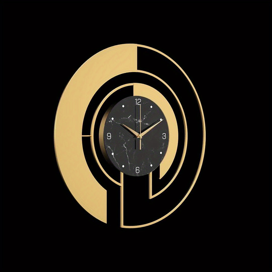 Moderne Metall Wanduhr in Glasoptik – Runde Designer Uhr mit geometrischem Muster & leisem Uhrwerk für Wohnzimmer