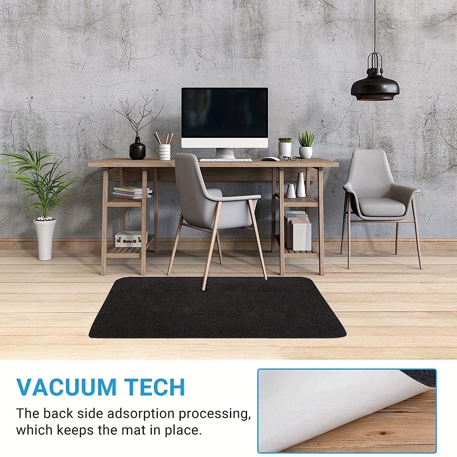 Bürostuhlunterlage für Hartböden 90x120 cm – Zuschneidbare Bodenschutzmatte für Schreibtisch, Büro & Homeoffice