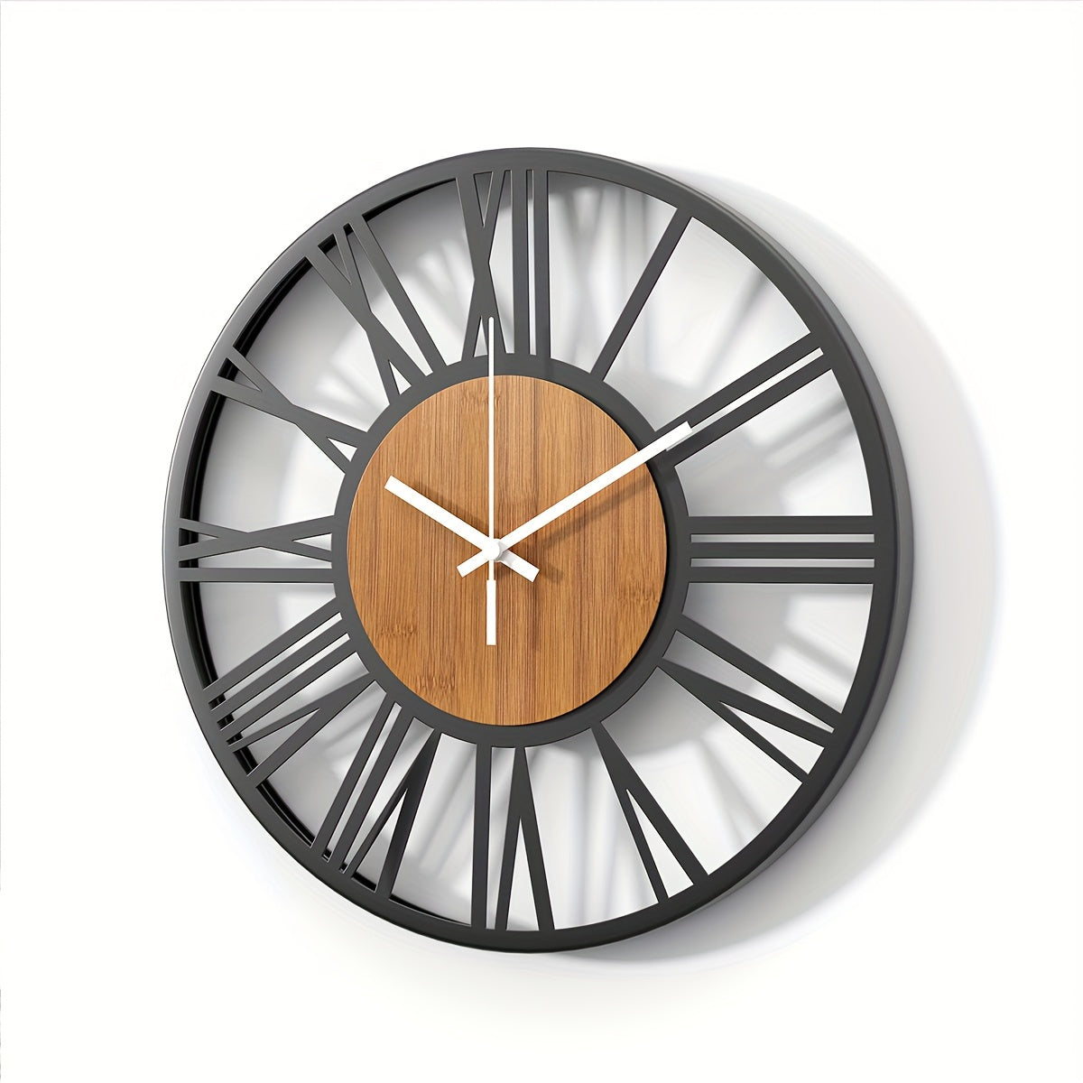 Vintage Wanduhr mit Römischen Zahlen – Geräuschlose Runde Dekouhr für Wohnzimmer, Schlafzimmer & Büro