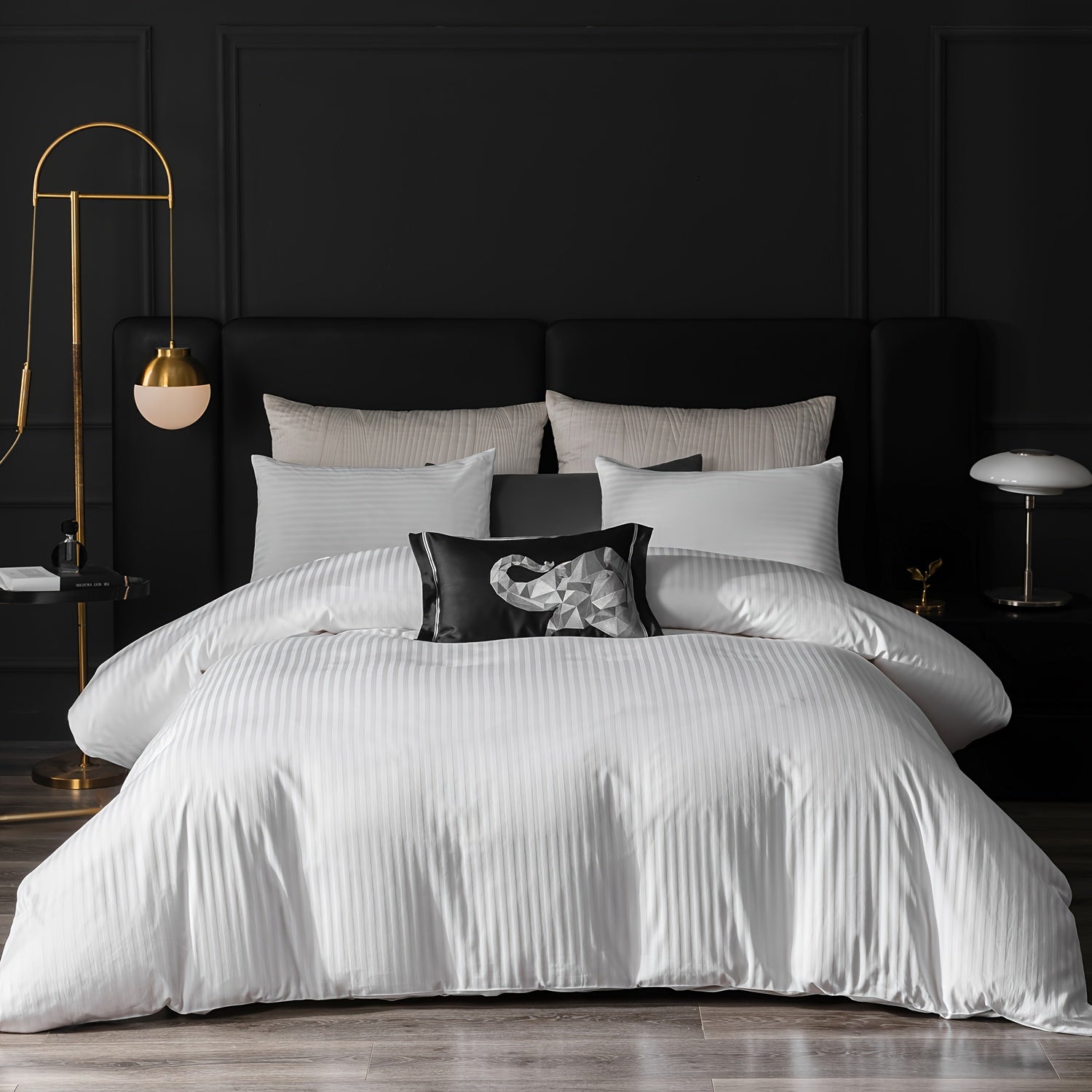 Satin Bettbezug 100% 300T – Weicher Atmungsaktiver Deckenbezug mit Streifenmuster für Schlafzimmer