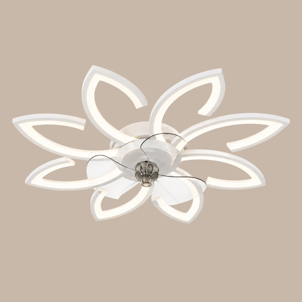 Deckenventilator mit LED Licht Blumenform Fernbedienung Dimmbar 6 Geschwindigkeiten 3000K 6500K