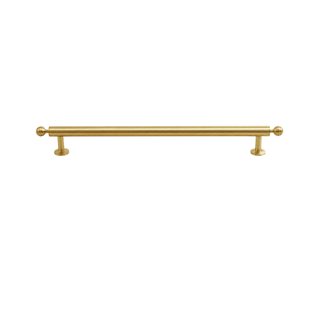 Möbelgriff Gold in Messingoptik, Lochabstand 320 mm, Länge 38 cm, auf weißem Hintergrund