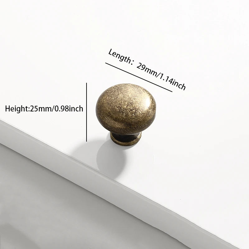 Maßbild runder Möbelknopf in Antikbronze, Ø 29 mm, Höhe 25 mm