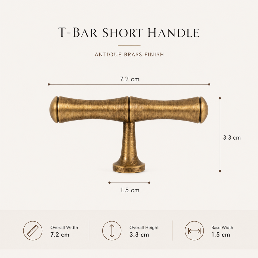 Maße des Bambus T-Knopfs: 7,2 cm breit, 3,3 cm hoch, Sockel 1,5 cm
