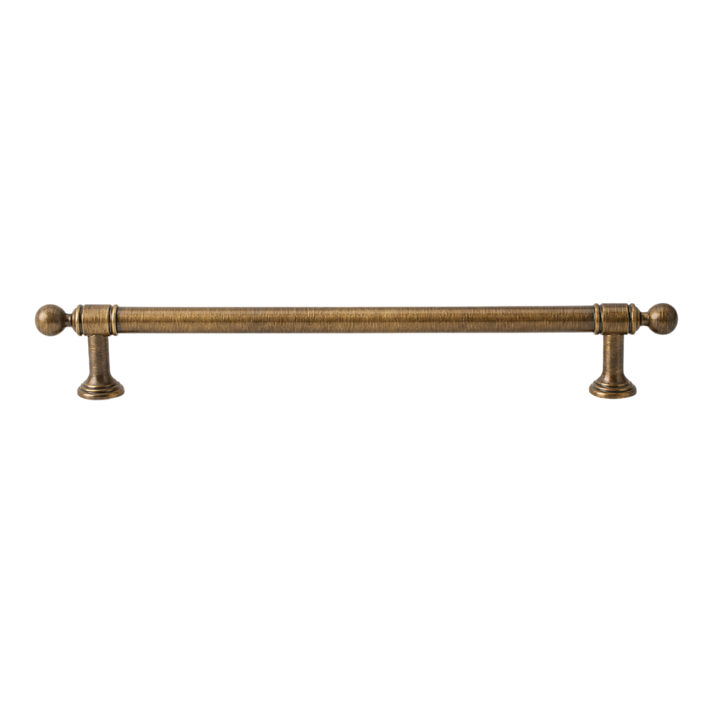 Möbelgriff Vintage in Messingoptik, Lochabstand 192 mm, Länge 23,8 cm, auf weißem Hintergrund