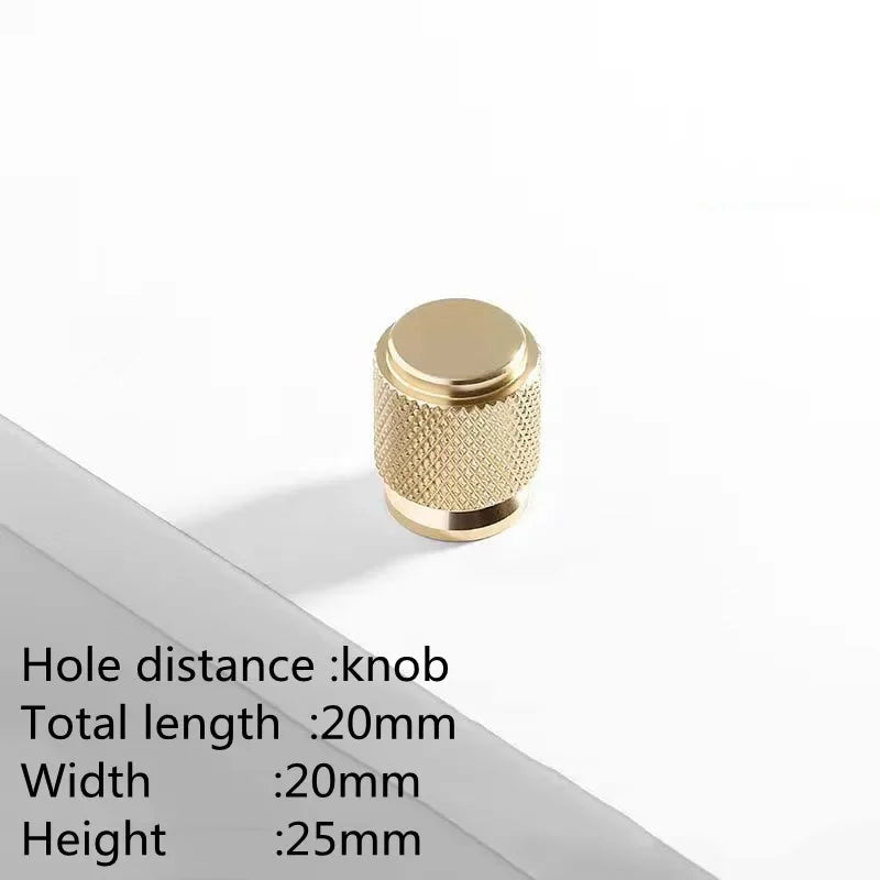 Maßzeichnung Möbelknopf Zylinder gerändelt Ø 2 cm x 2,5 cm in Gold (Lieferantenbild)