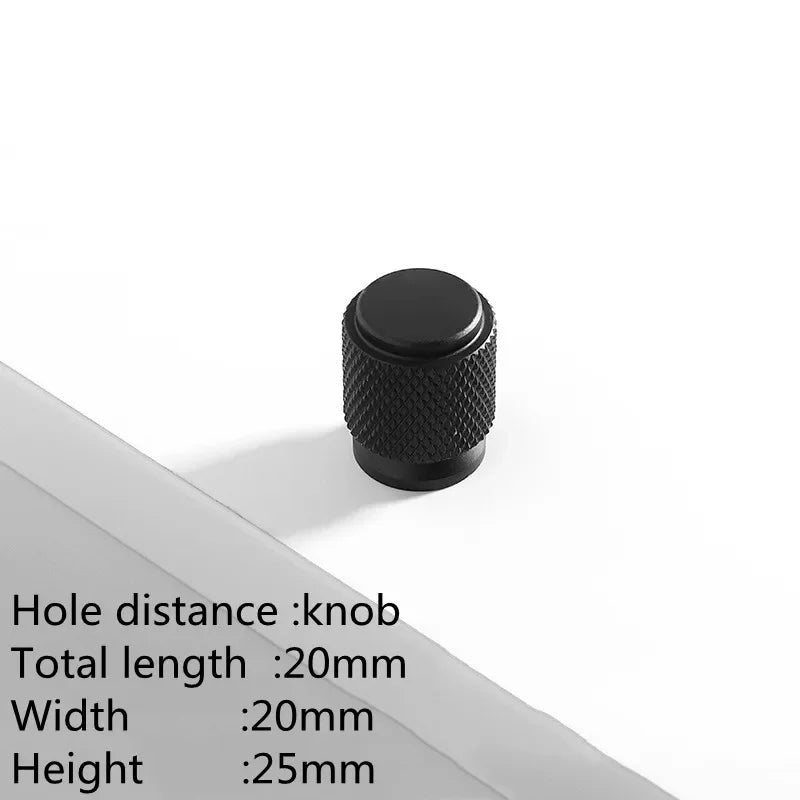 Maßzeichnung Möbelknopf Zylinder gerändelt Ø 2 cm x 2,5 cm in Schwarz (Lieferantenbild)