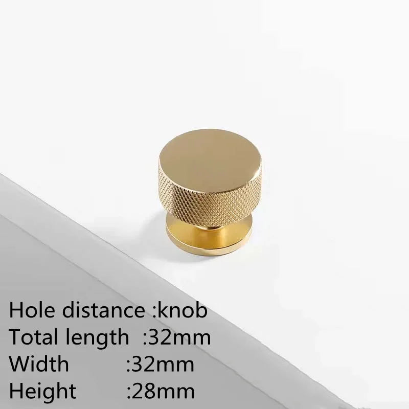 Maßzeichnung Möbelknopf Breit gerändelt Ø 3,2 cm x 2,8 cm in Gold (Lieferantenbild)