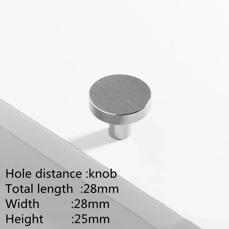 Maßzeichnung Möbelknopf Rund glatt Ø 2,8 cm x 2,5 cm in Silber (Lieferantenbild)