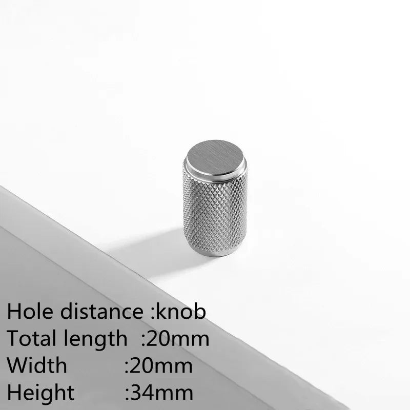 Maßzeichnung Möbelknopf Zylinder lang Ø 2 cm x 3,4 cm in Silber (Lieferantenbild)