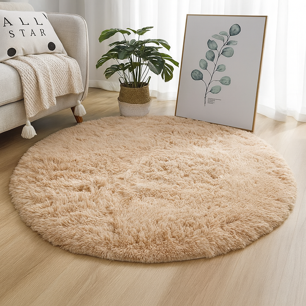 Runder Hochflor-Teppich mit dichtem, weichem Flor, Produktfoto einer Farbvariante