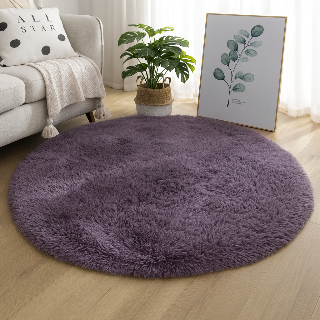 Runder Hochflor-Teppich mit dichtem, weichem Flor, Produktfoto einer Farbvariante