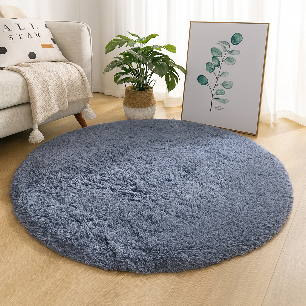 Runder Hochflor-Teppich mit dichtem, weichem Flor, Produktfoto einer Farbvariante