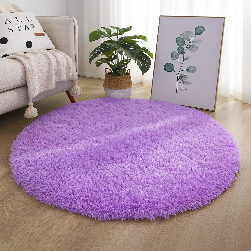 Runder Hochflor-Teppich mit dichtem, weichem Flor, Produktfoto einer Farbvariante