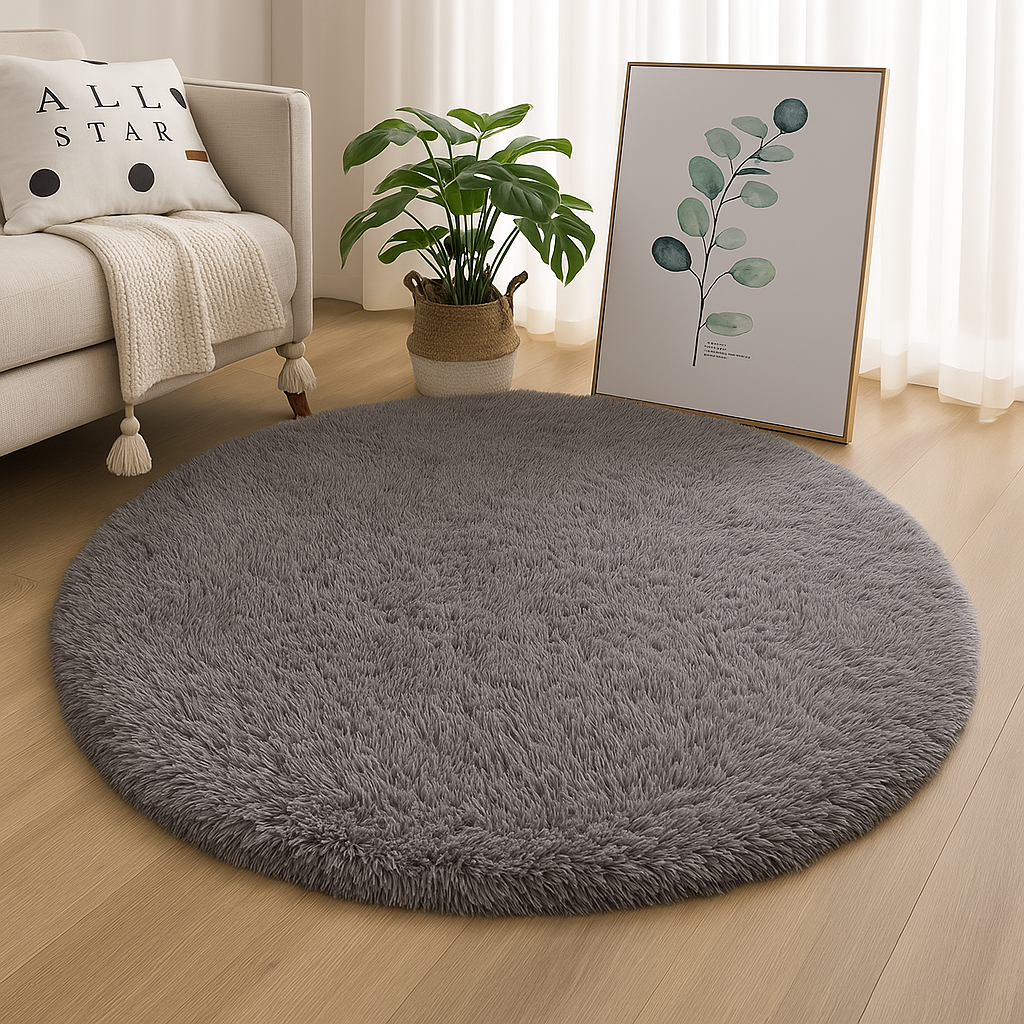 Runder Hochflor-Teppich mit dichtem, weichem Flor, Produktfoto einer Farbvariante