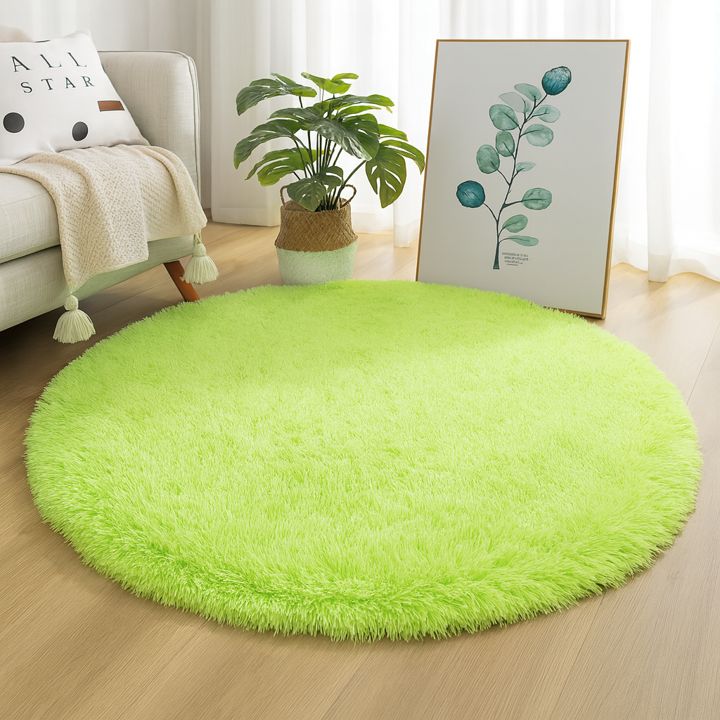 Runder Hochflor-Teppich mit dichtem, weichem Flor, Produktfoto einer Farbvariante