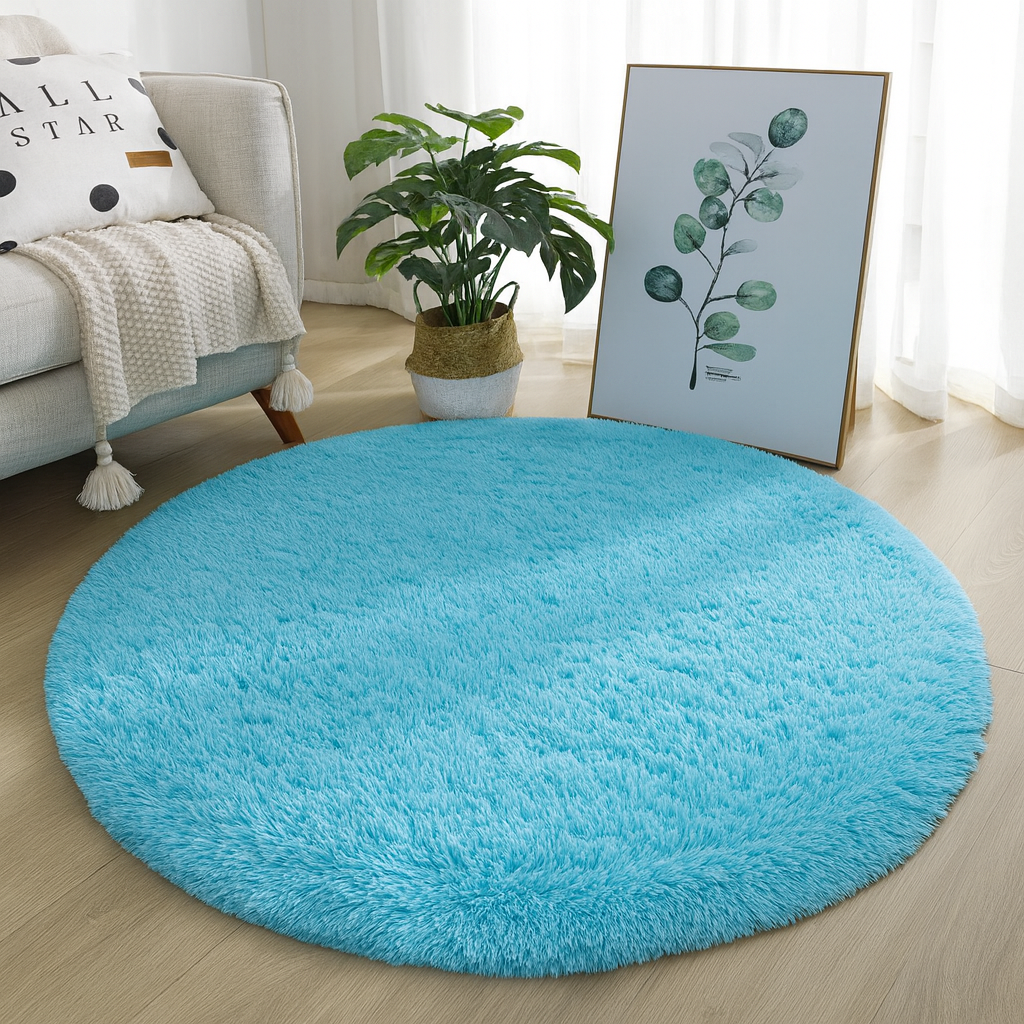 Runder Hochflor-Teppich mit dichtem, weichem Flor, Produktfoto einer Farbvariante