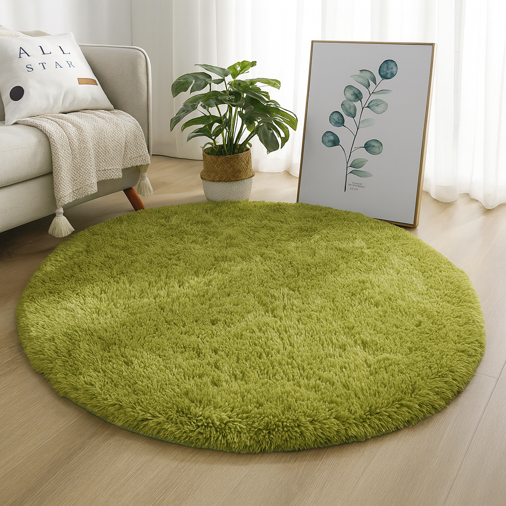 Runder Hochflor-Teppich mit dichtem, weichem Flor, Produktfoto einer Farbvariante