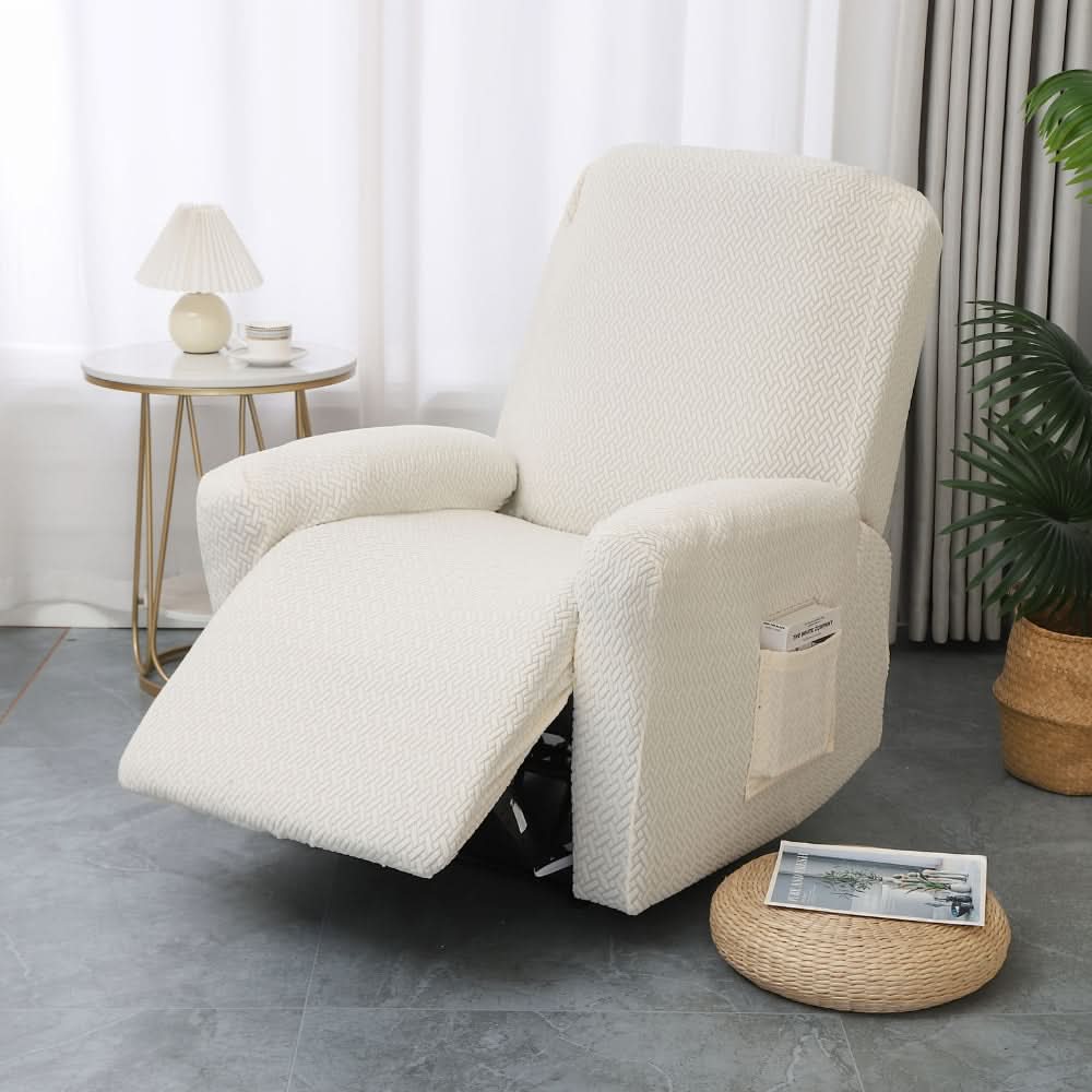 Sesselbezug für Relaxsessel in Creme mit Seitentasche